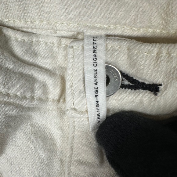 Rag & Bone Nina High-Rise Ankle Cigarette Jeans Off White Cream Size 27 Classic - Picture 3 of 9
